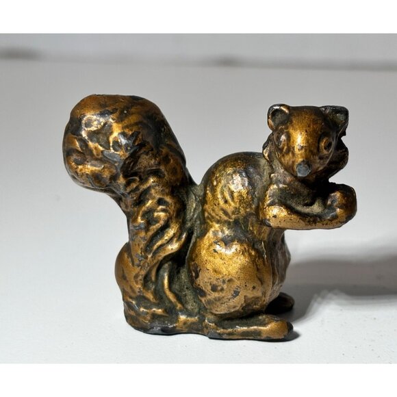 Vintage Squirrel Figurine Paperweight Brass? Cast Lead? - Picture 1 of 4